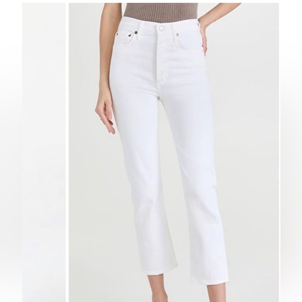 Agolde Riley cropped denim Jeans- White size 25